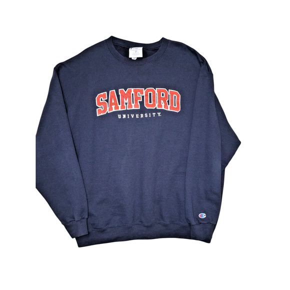 Champion Samford University Crewneck Sweatshirt 2XL Navy Blue - Picture 1 of 5